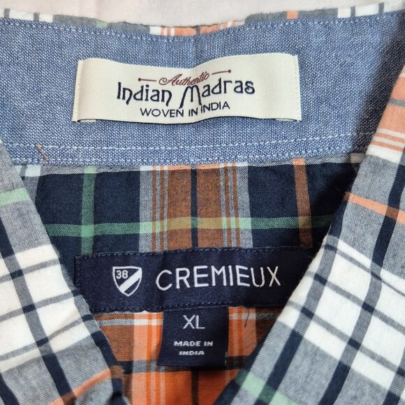 Cremieux Shirt Mens Size XL Indian Madras Plaid Button Up Short Sleeve Cotton 56 - Picture 11 of 11